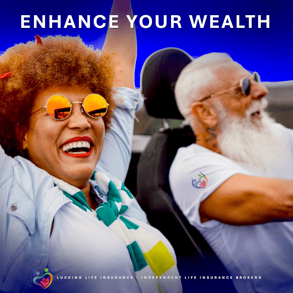 Two happy people who have enhanced their wealth with Universal Life Insurance from Lucking Life Insurance Brokers