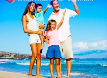 A happy Family on the beach living a Debt Free life using Whole Life Insurance Policy ▪️ Whole Life Insurance + Universal Life Insurance = Debt-Free Life