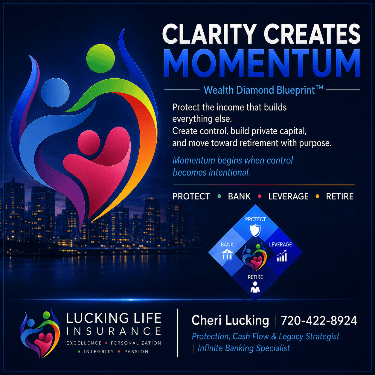 Clarity Creates Momentum Most people want to build wealth, retire comfortably, and leave a meaningful legacy. The wealth Diamond Blueprint from Lucking Life Insurance creates that.