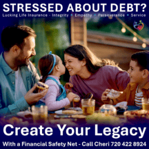 A happy family enjoying lunch with friends. they are not Stressed about Debt, Delinquent on their loans? because the took 3 steps to create a legacy.