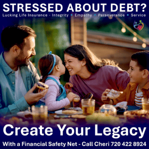 A happy family enjoying lunch with friends. they are not Stressed about Debt, Delinquent on their loans? because the took 3 steps to create a legacy.